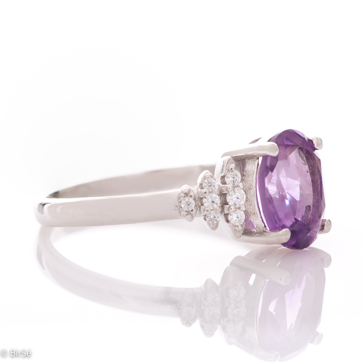 Silver ring - Natural Amethyst 1,25 ct.