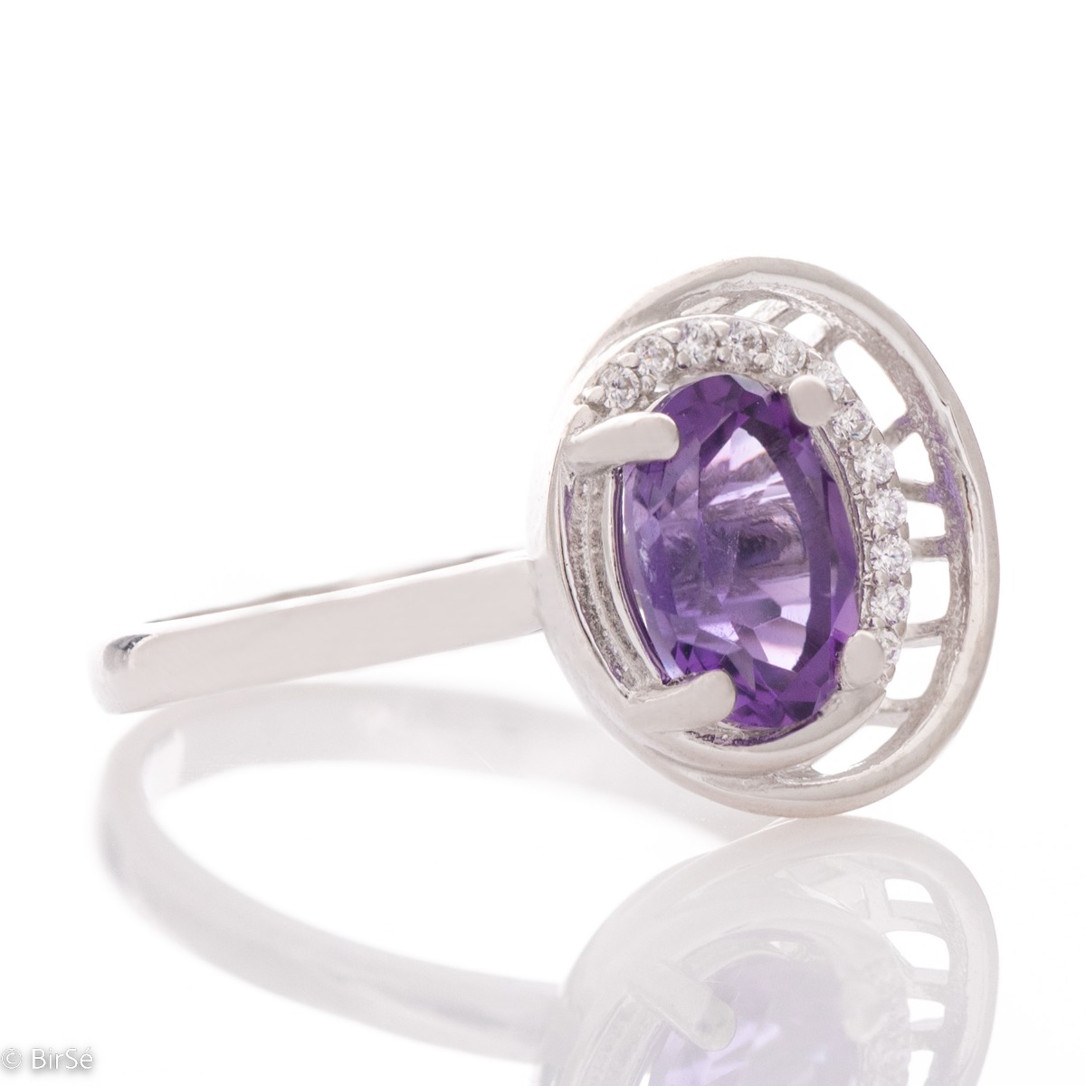 Silver ring - Natural Amethyst 1,25 ct.