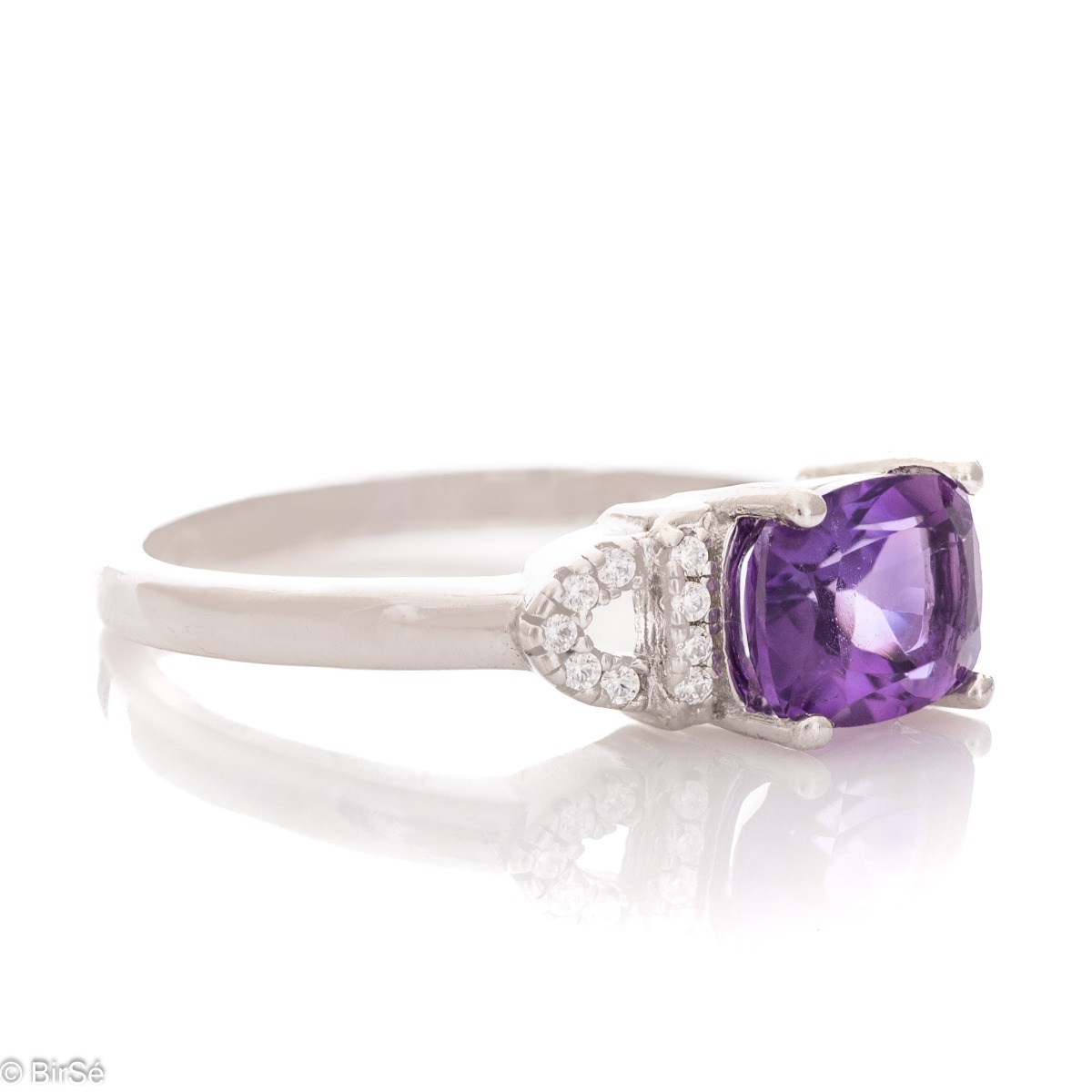 Silver ring - Natural Amethyst 1,25 ct.