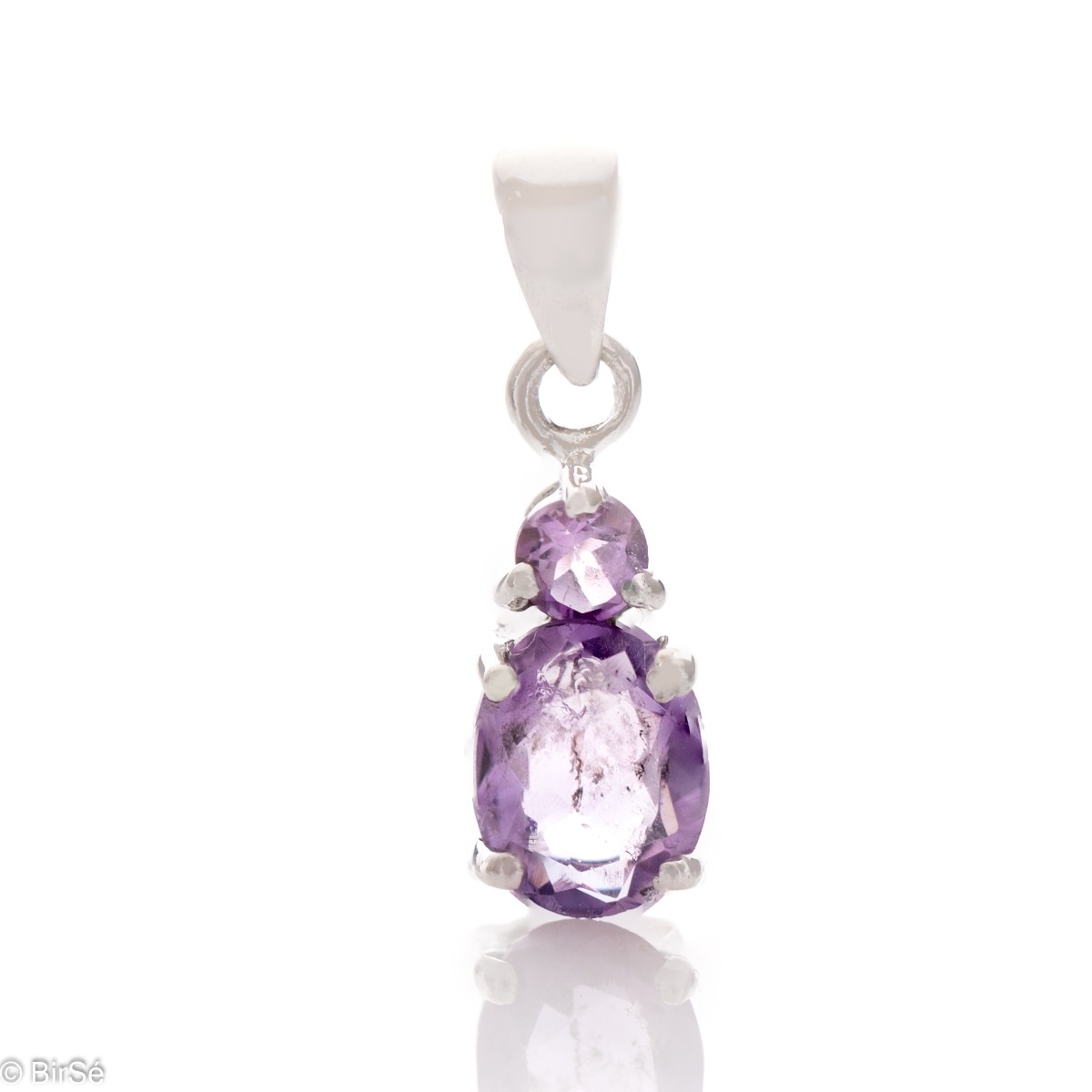 Silver pendant - natural amethyst 1,45 ct.