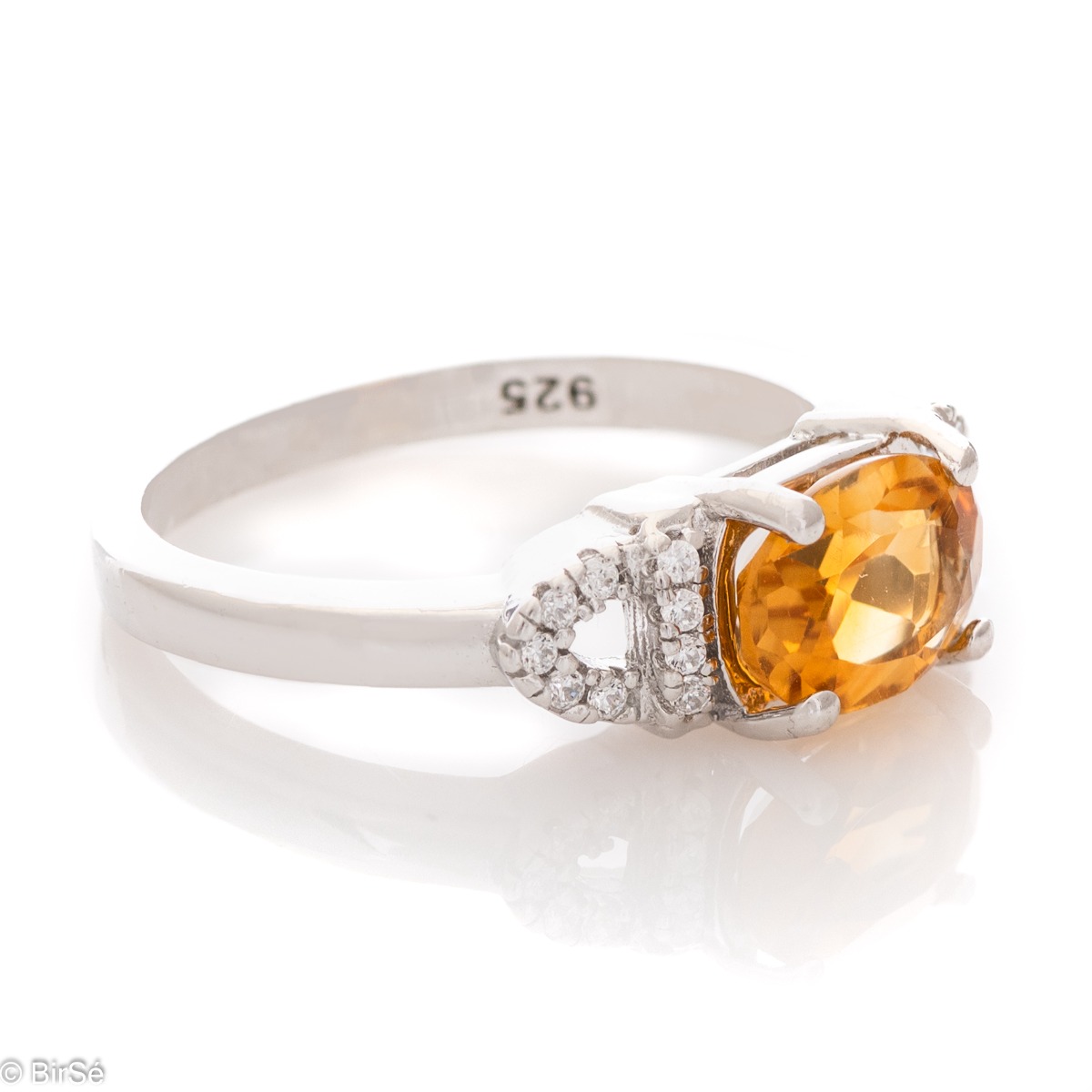 Silver Ring - Natural Citrine 1,25 ct.