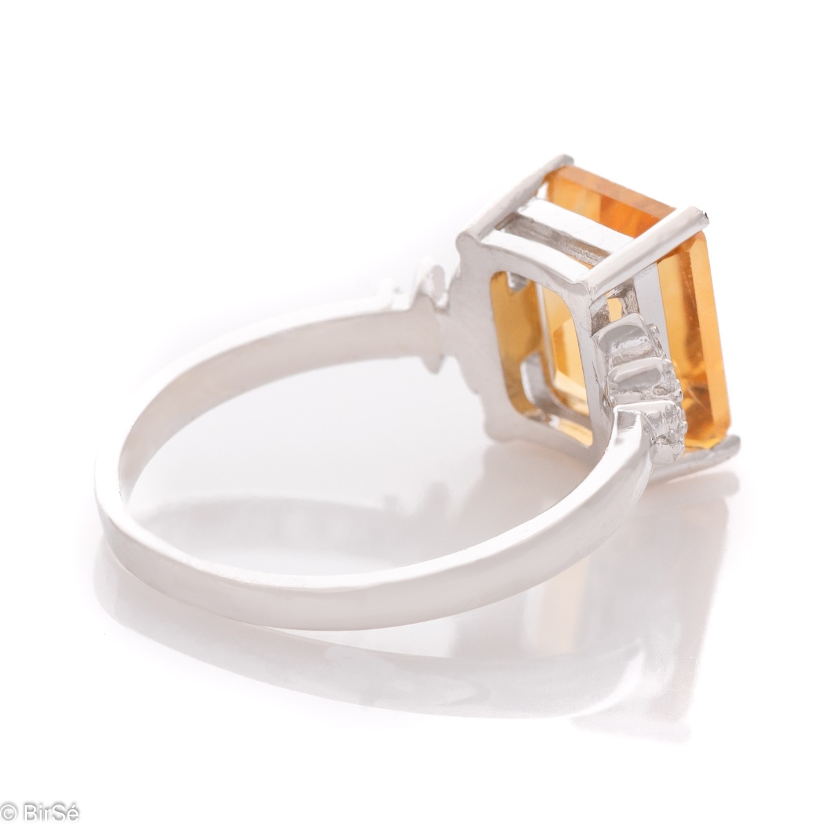 Silver ring Baguette - Natural Citrine 2,40 ct.