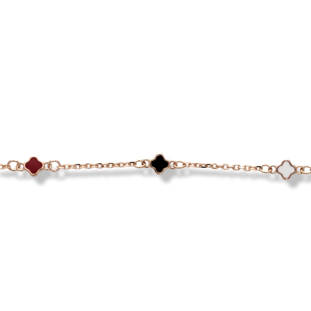 Rose Silver Clover Bracelet 