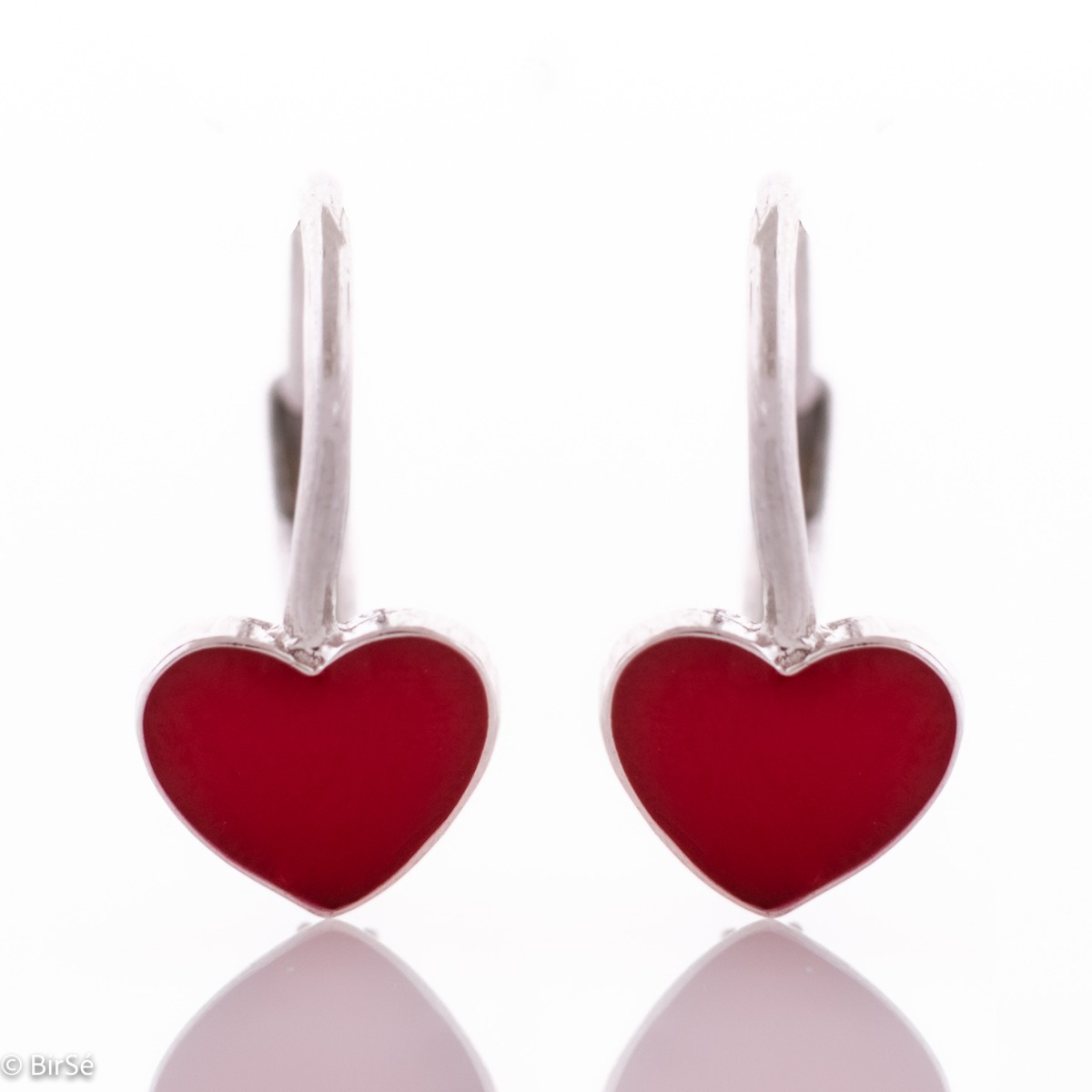 Kids Silver Earrings with Heart Shape