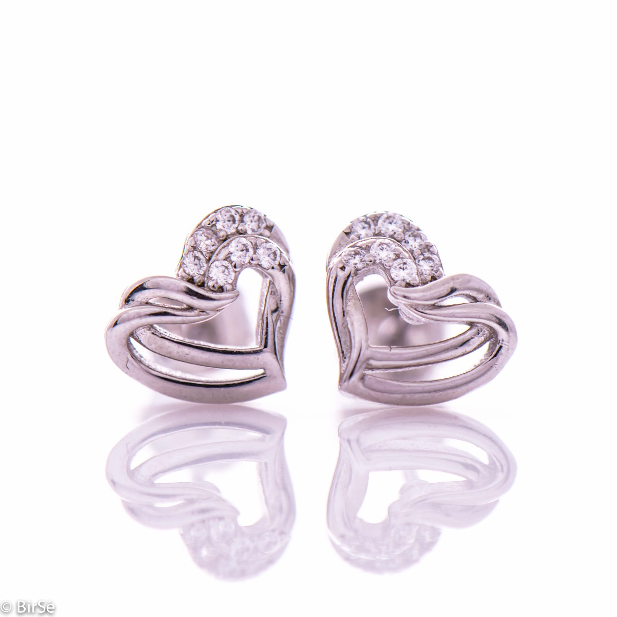 Silver Earrings with Heart Shape