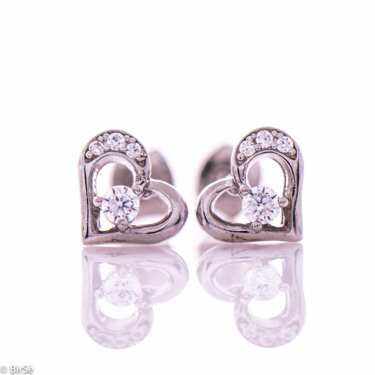 Silver Earrings with Elegant Heart Shape