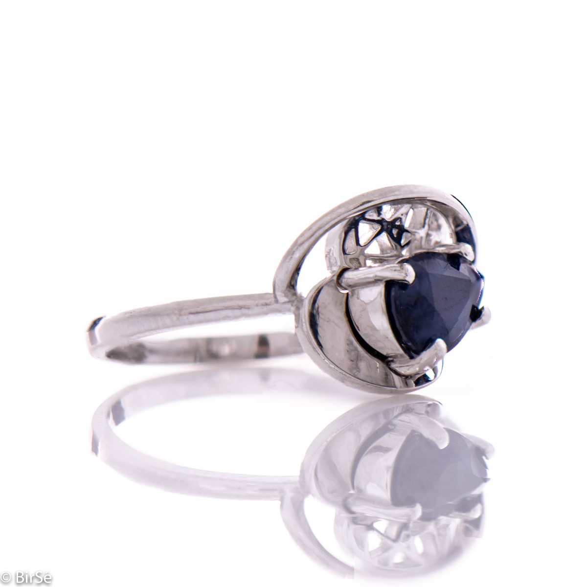 Silver ring - Natural sapphire 1,00 ct. 