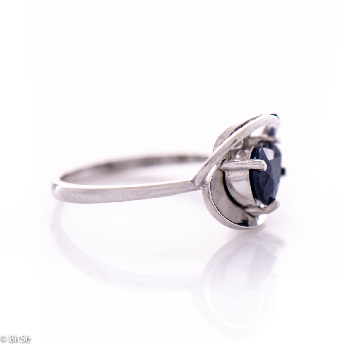 Silver ring - Natural sapphire 1,00 ct. 