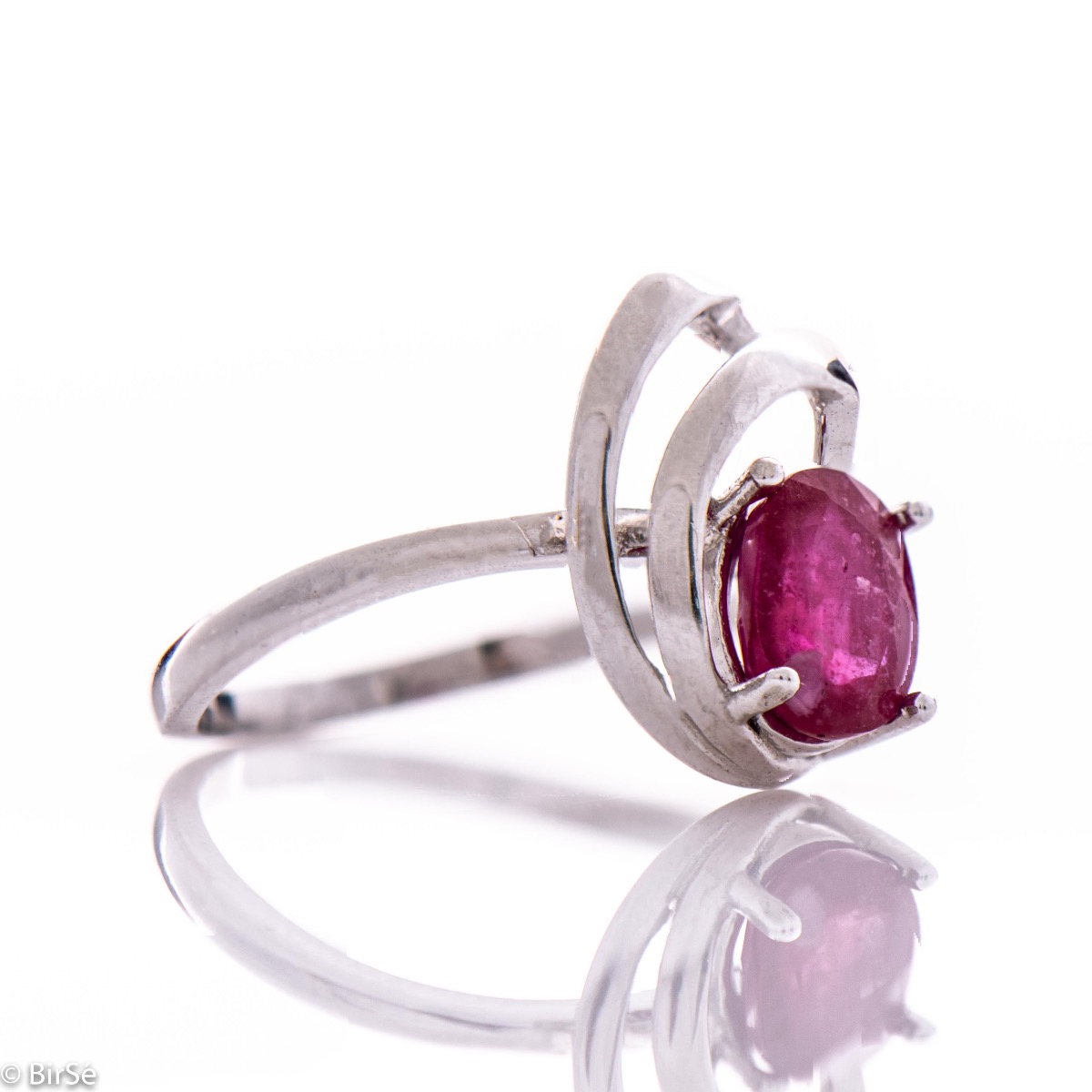 Silver ring - Natural ruby 1,55 ct.