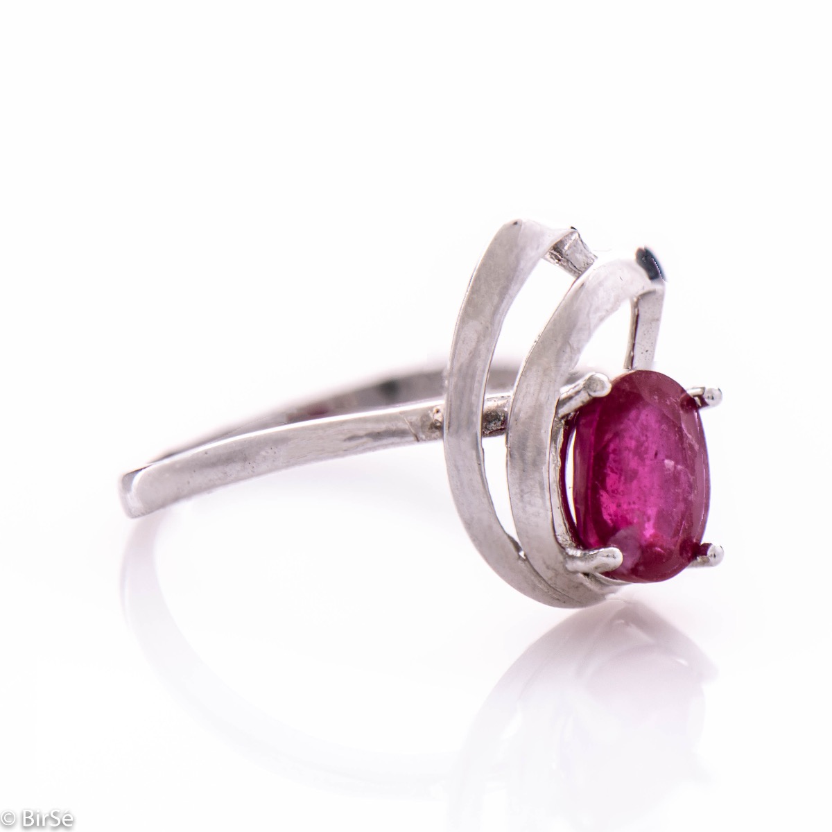 Silver ring - Natural ruby 1,55 ct.