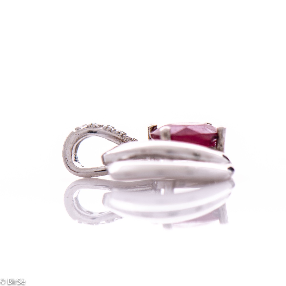 Silver pendant - Natural ruby 1,55 ct.