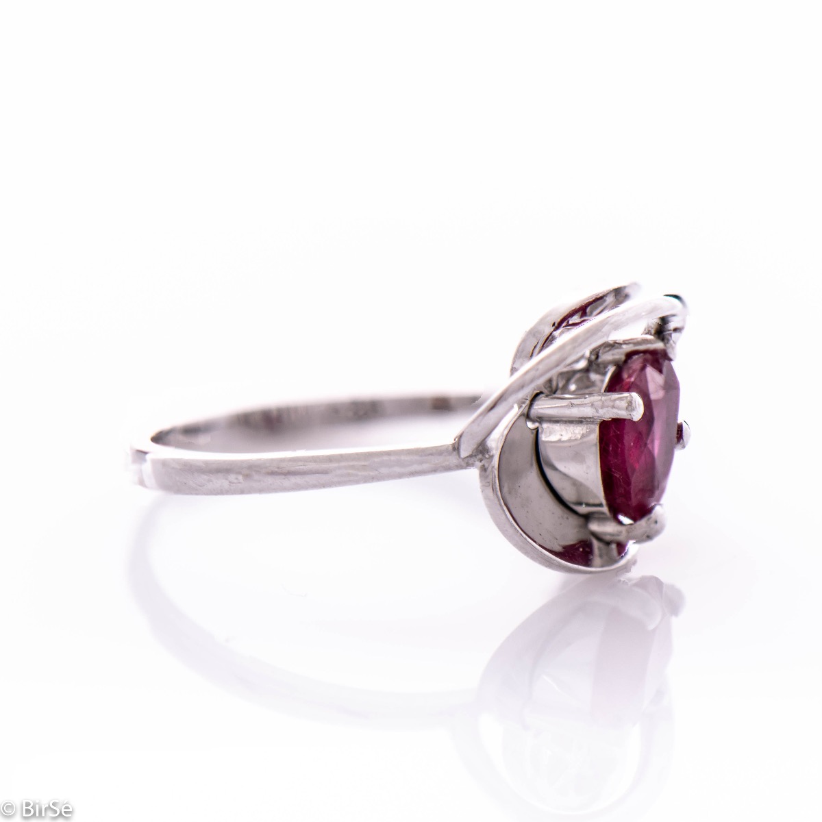 Silver ring - Natural ruby 1,00 ct.