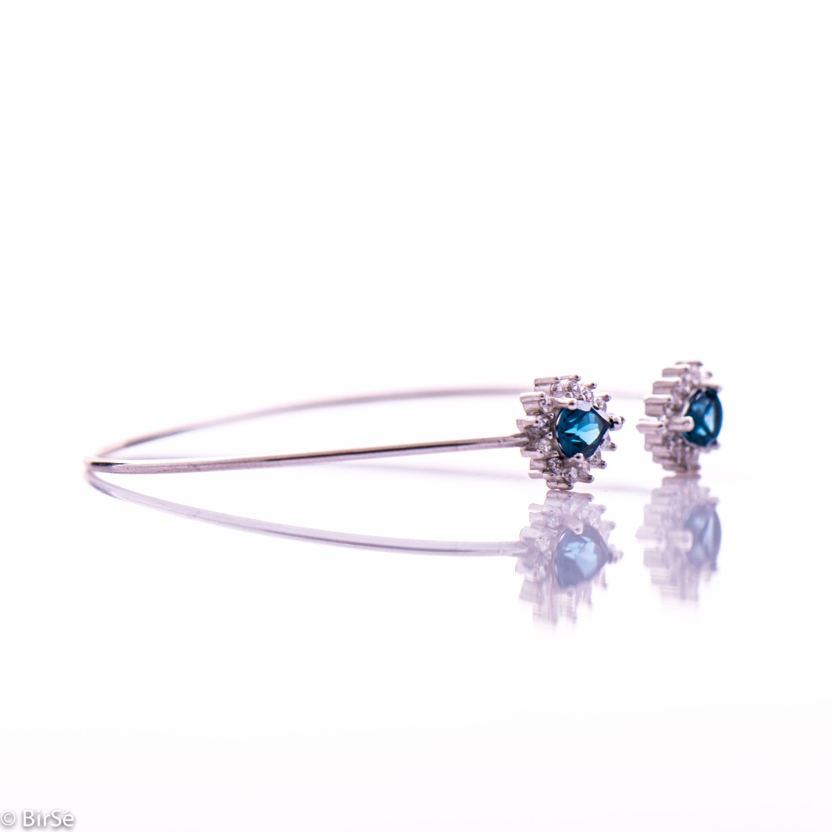 Silver Bangle Bracelet with London Topaz