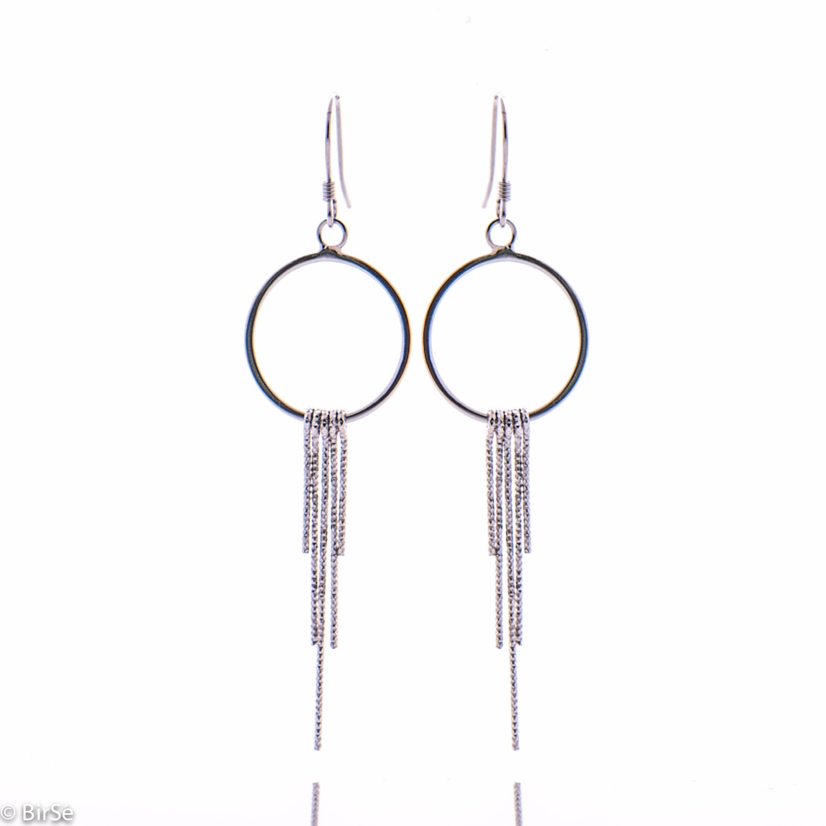 Long Silver Earrings without Stone