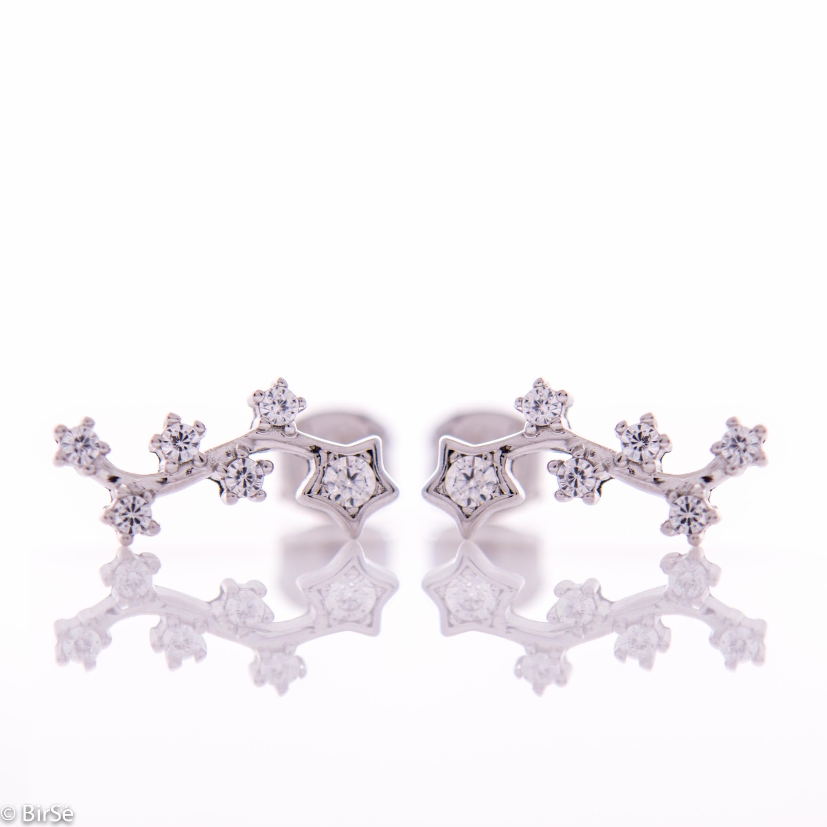 Silver Earrings Night Sky Stars