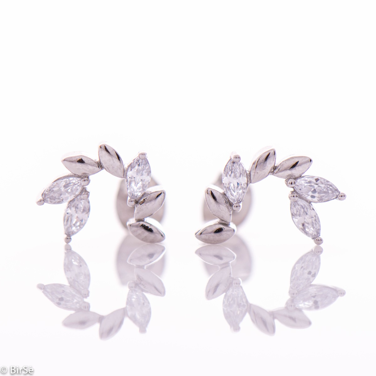 Silver Earring with Leafs Studs | Wholesilver earrings