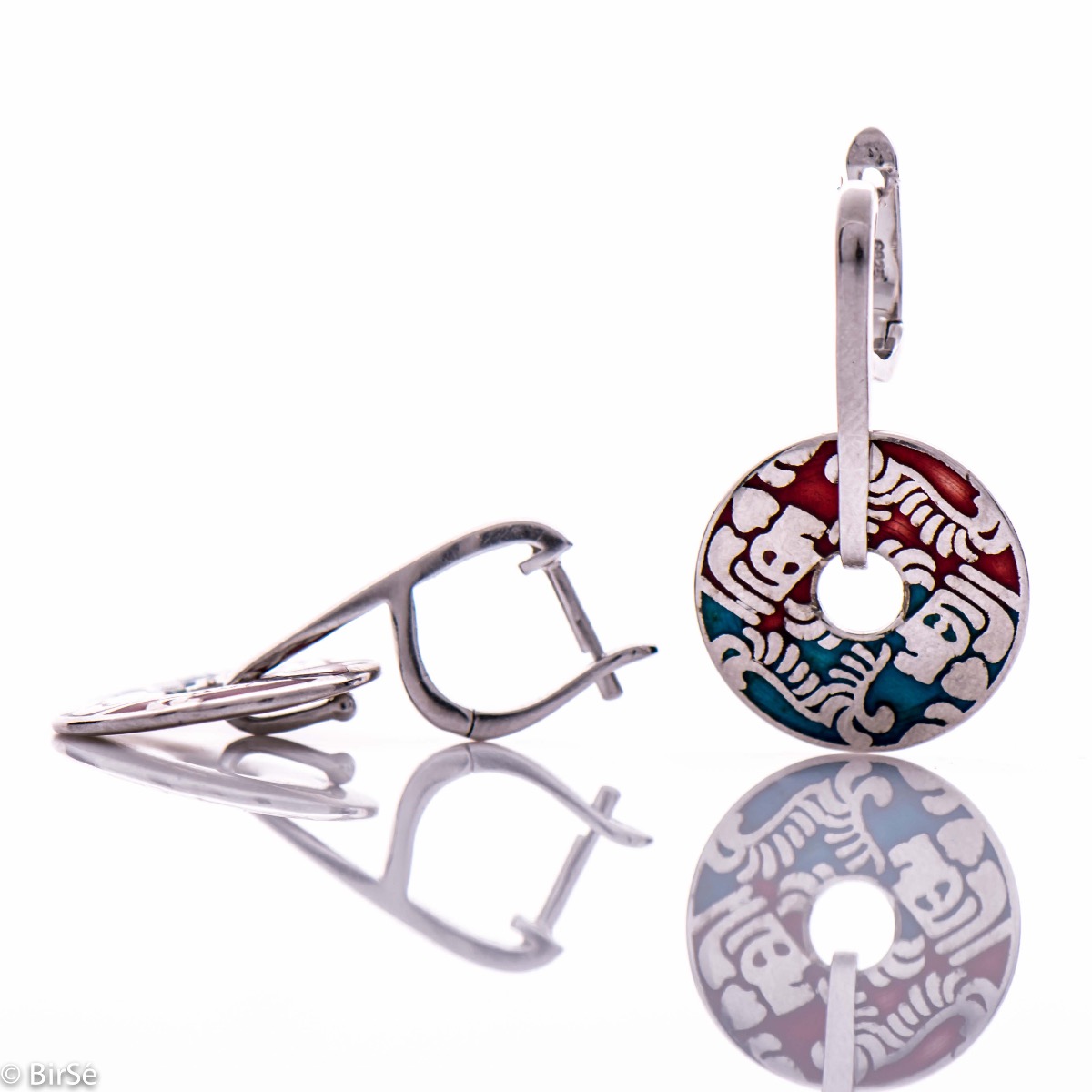 Silver earrings - Enamel