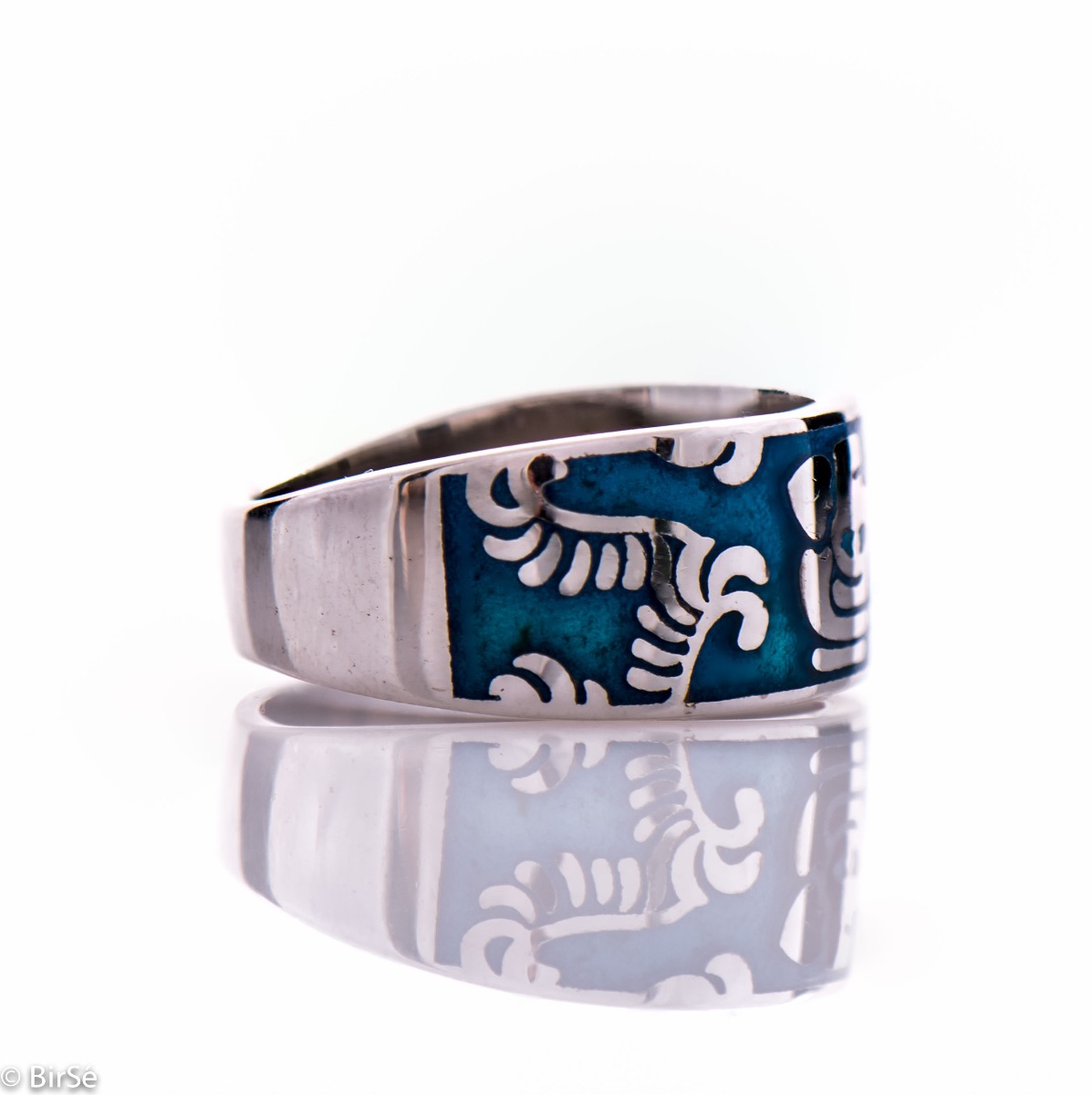 Silver Enamel Ring