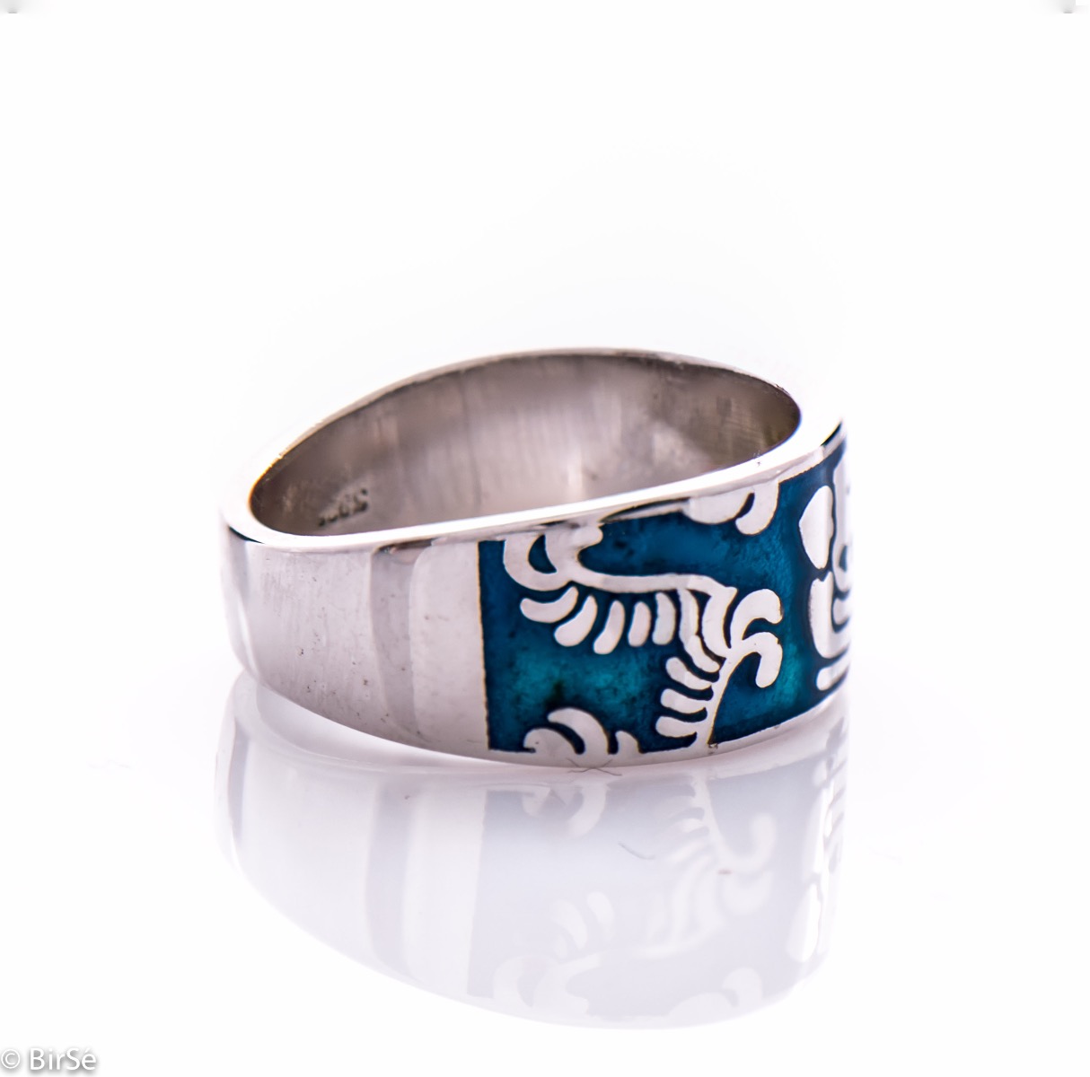 Silver Enamel Ring