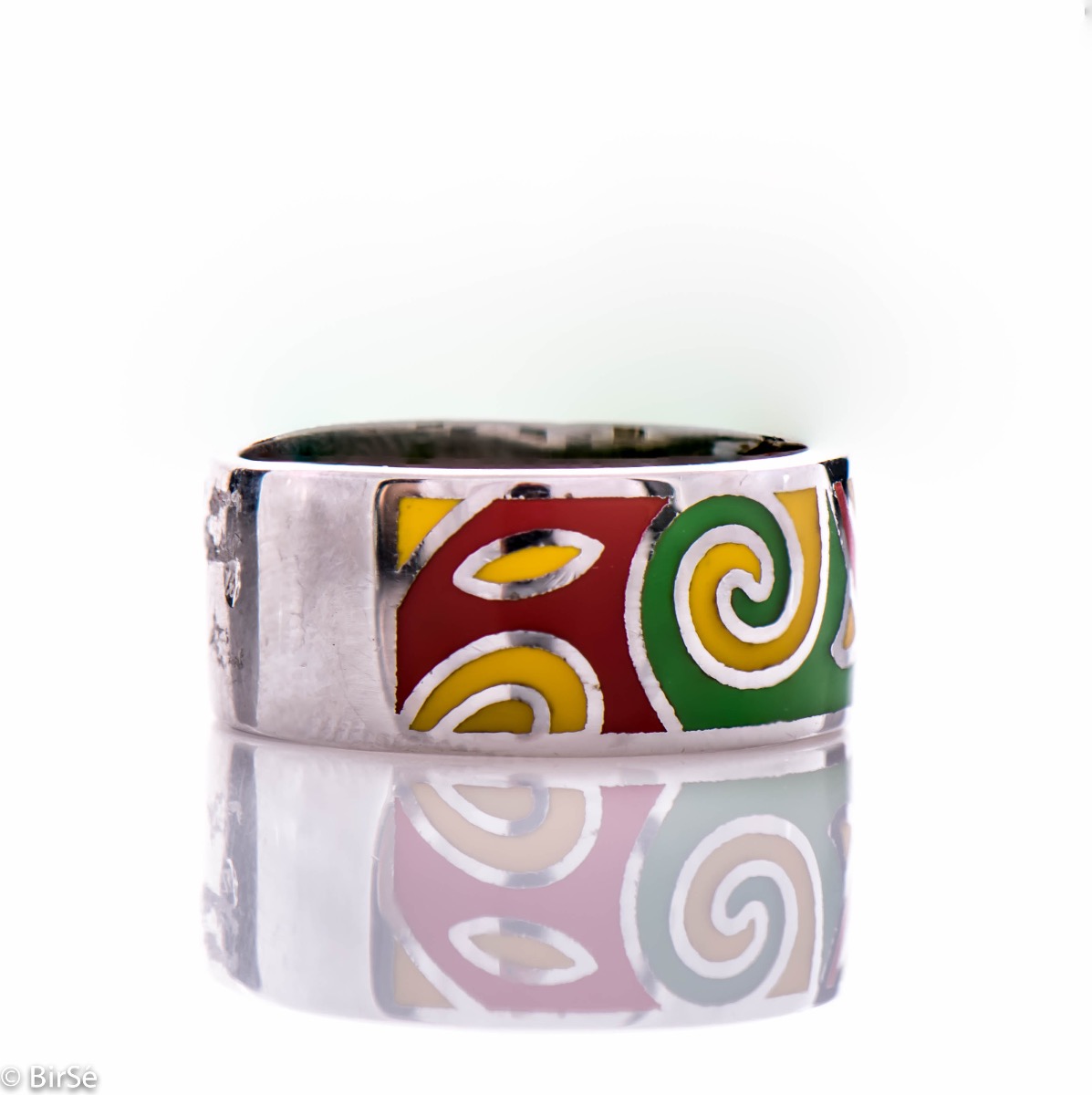 Silver Enamel Ring