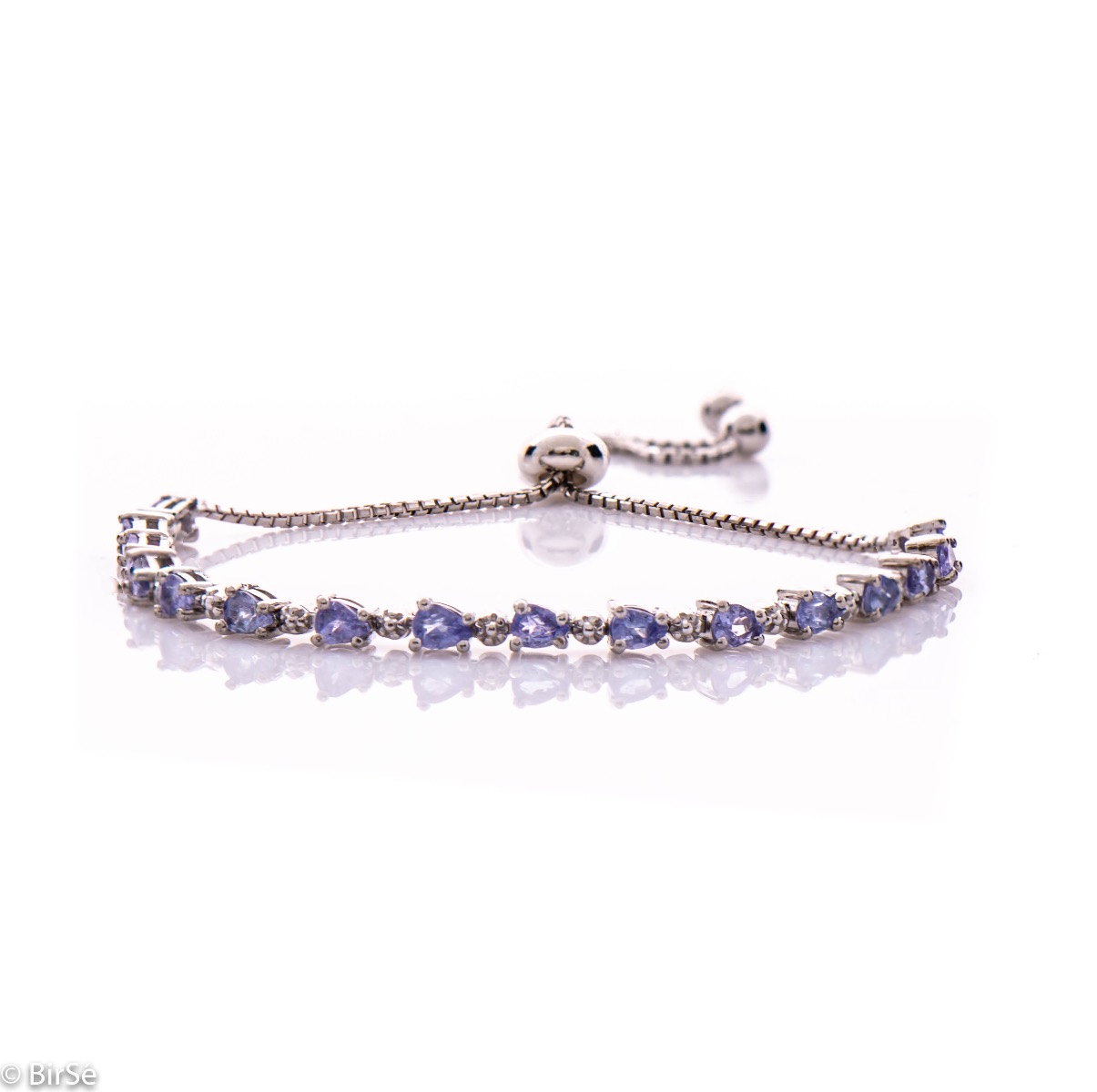 Silver Bracelet with Tanzanite 