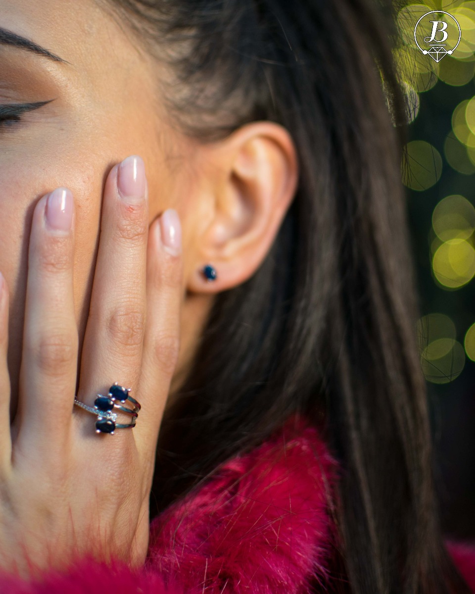 Silver Ring with Natural Sapphire