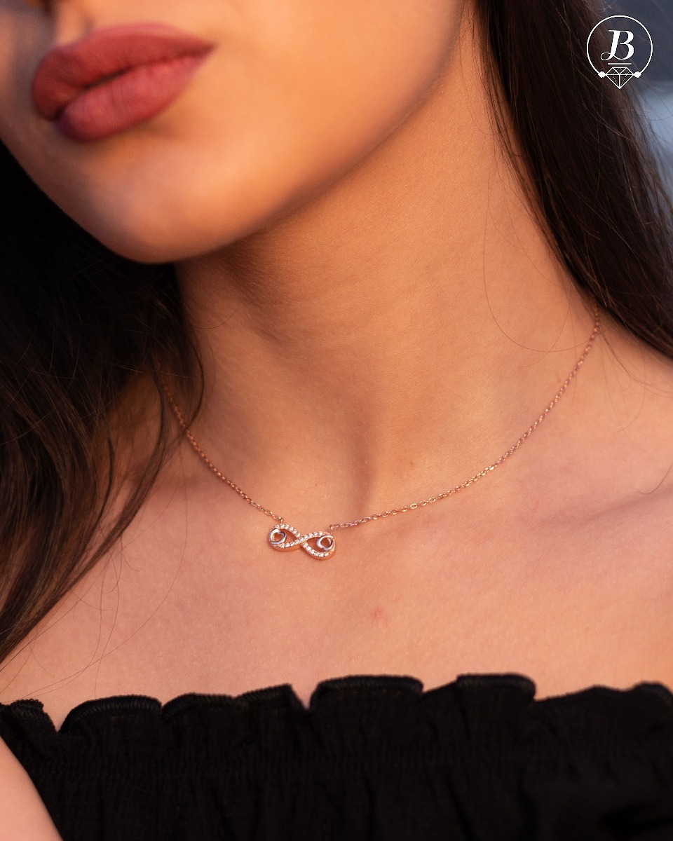 Silver Necklace - Two Hearts and Infinity 