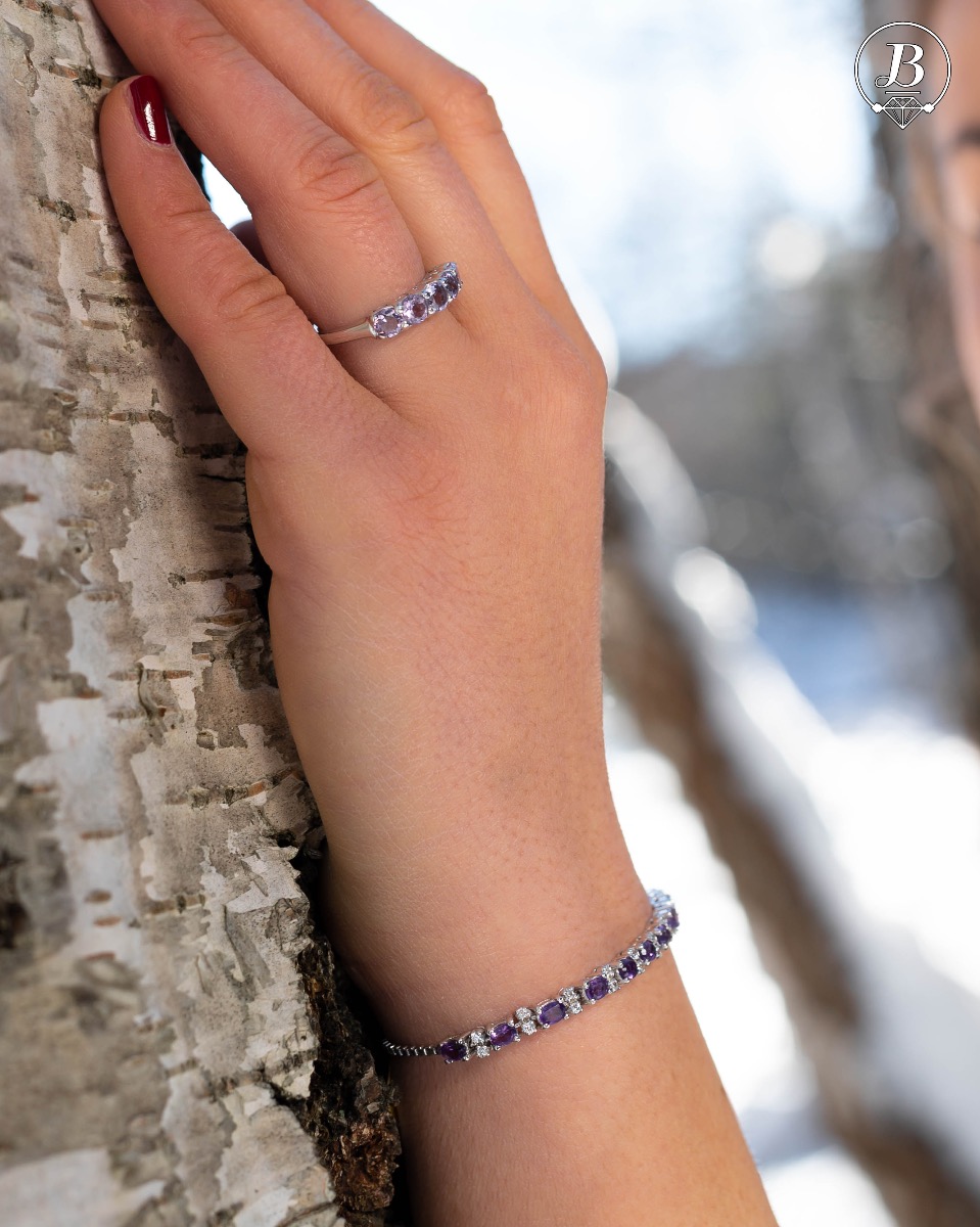 Silver Bracelet with Amethyst