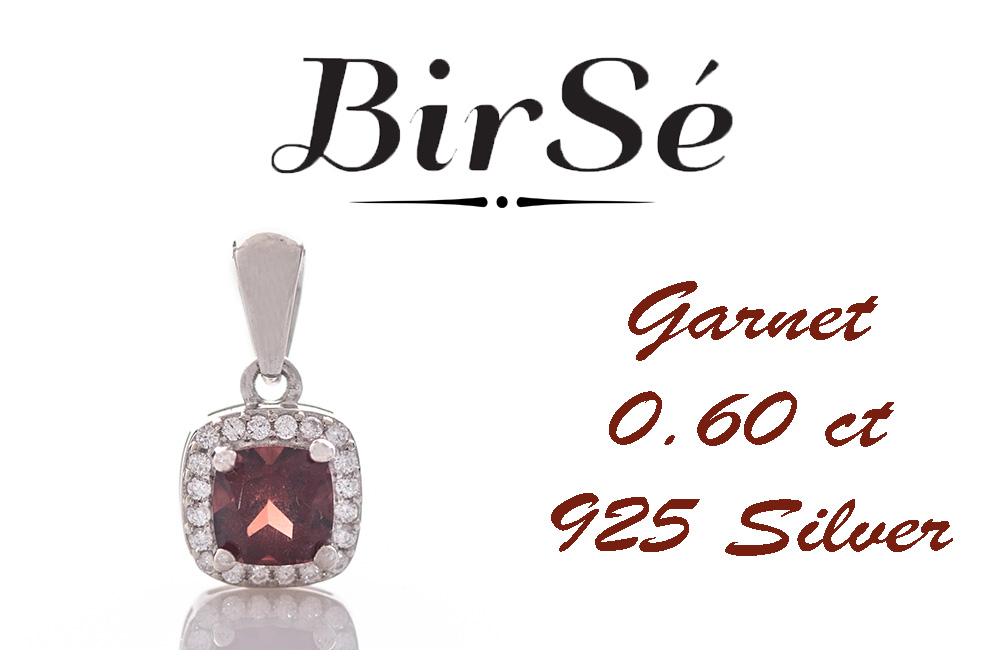 Silver pendant - Natural garnet 0,60 ct.