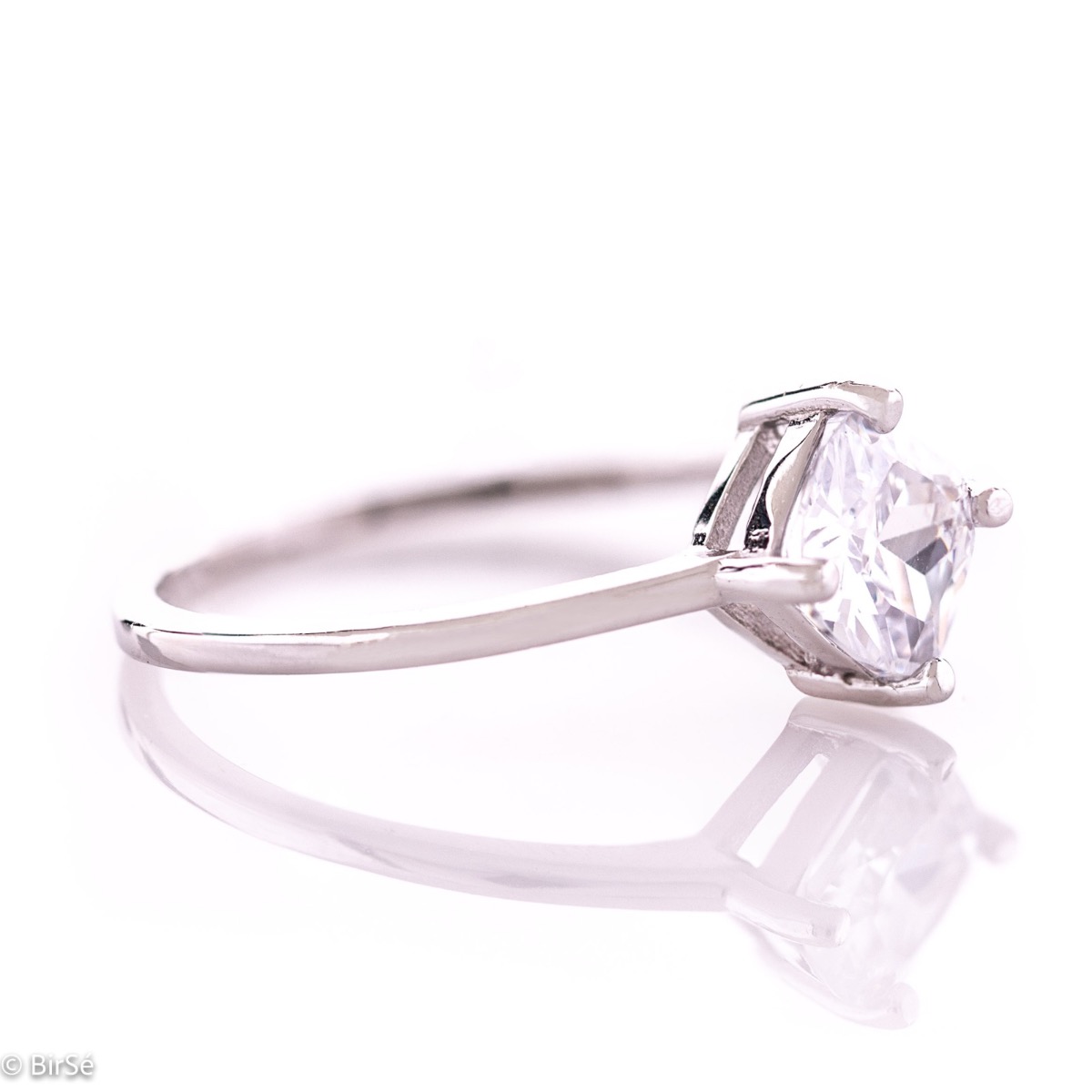 Silver Solitaire Ring