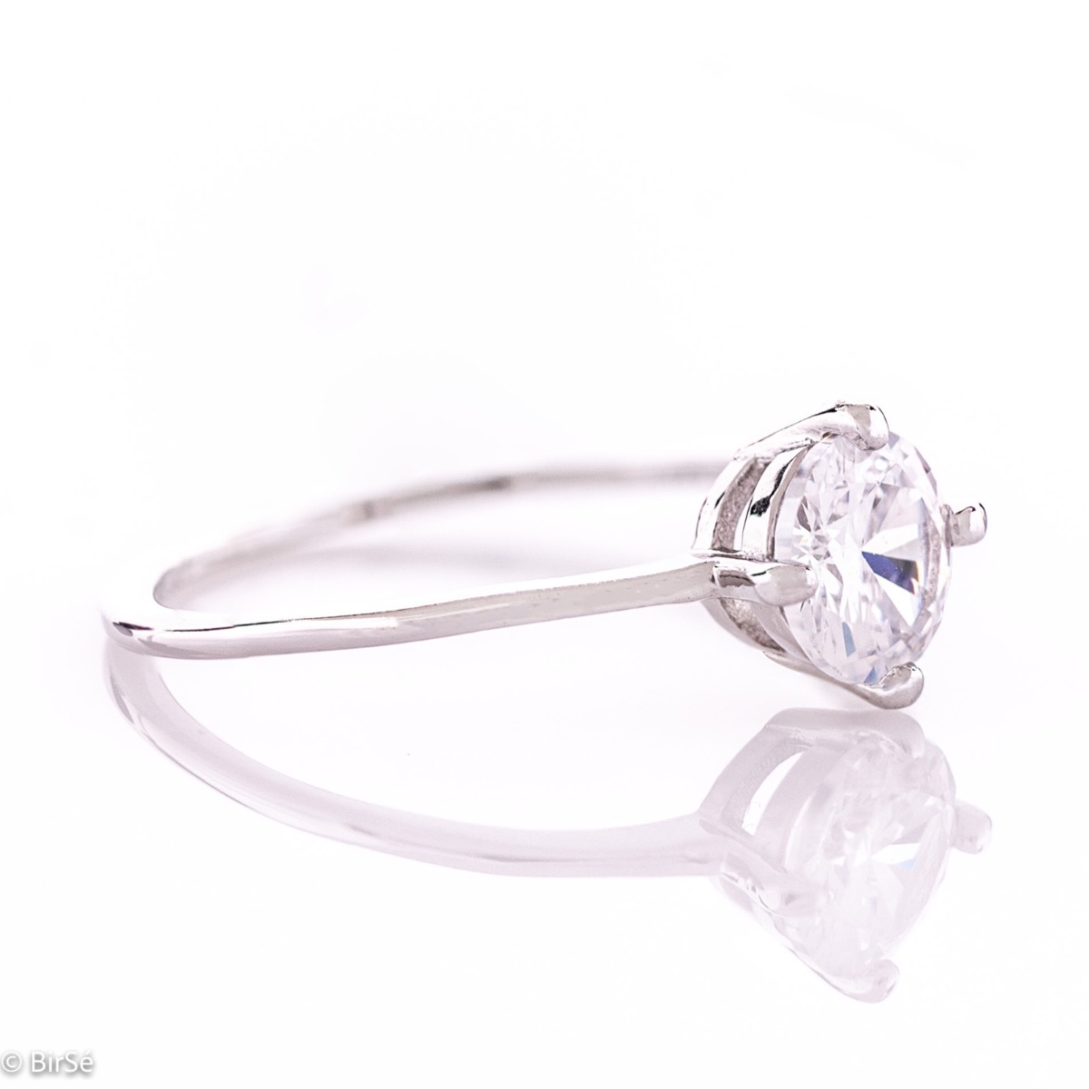 Silver Solitaire Ring