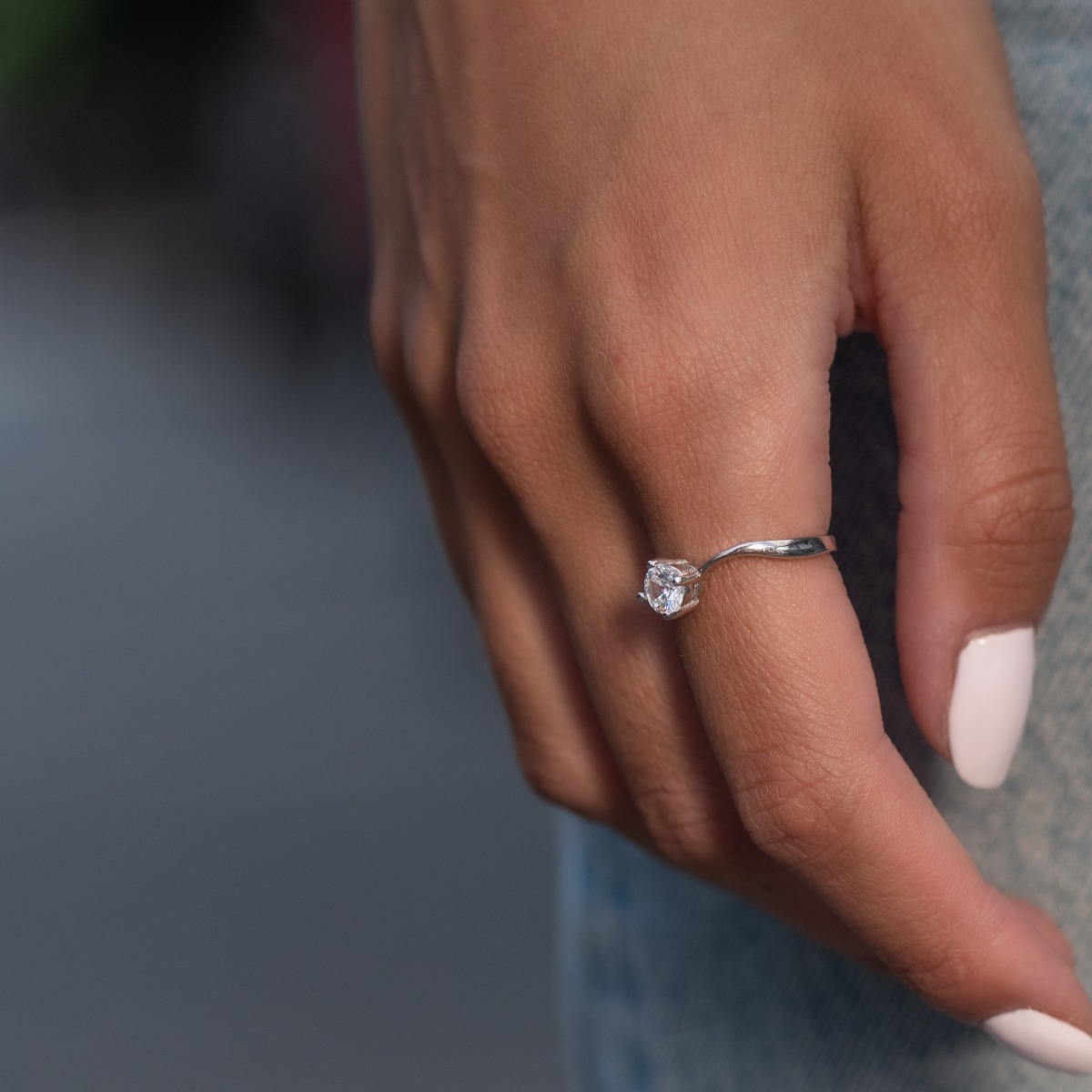 Silver Solitaire Ring