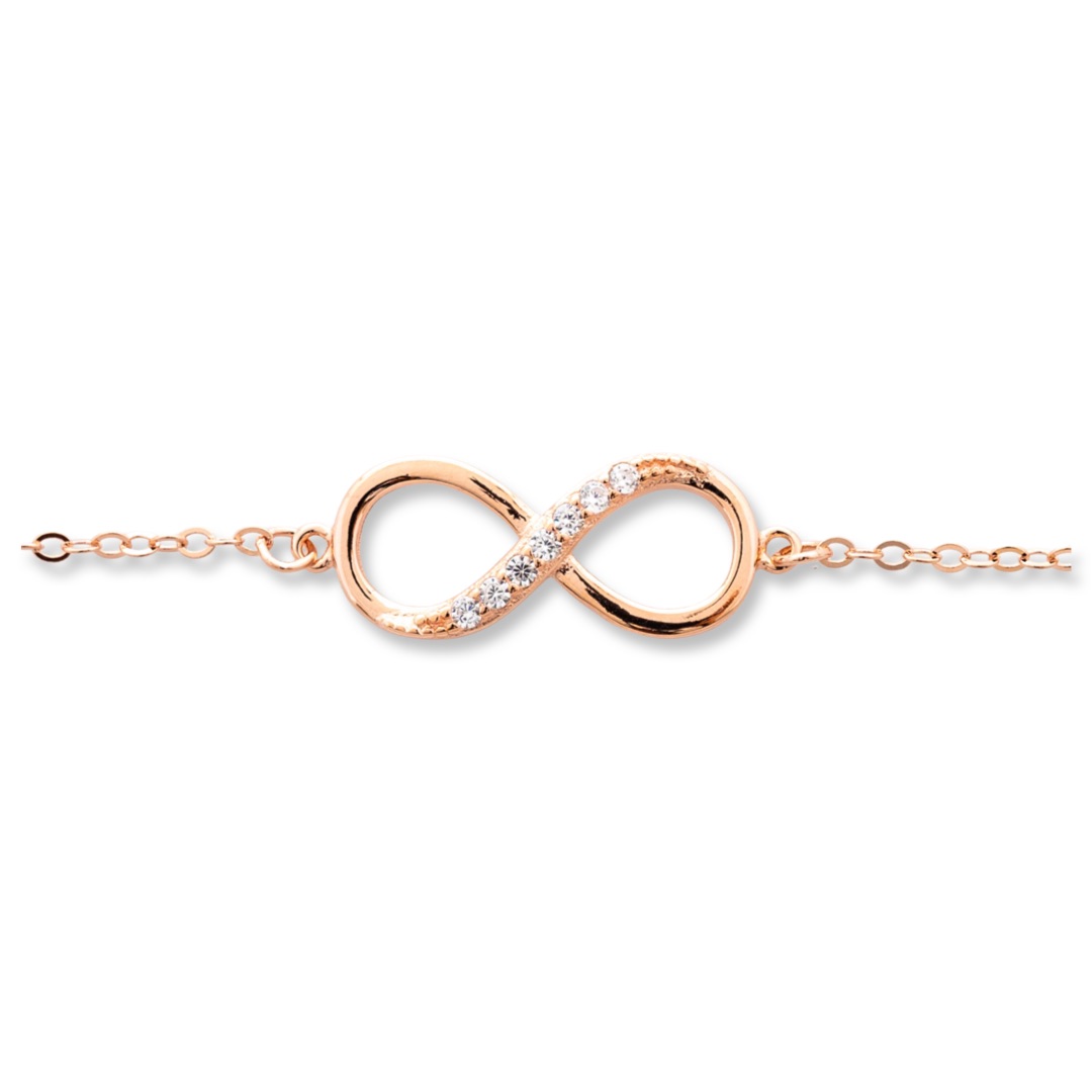 Rose Silver Infinity Bracelet