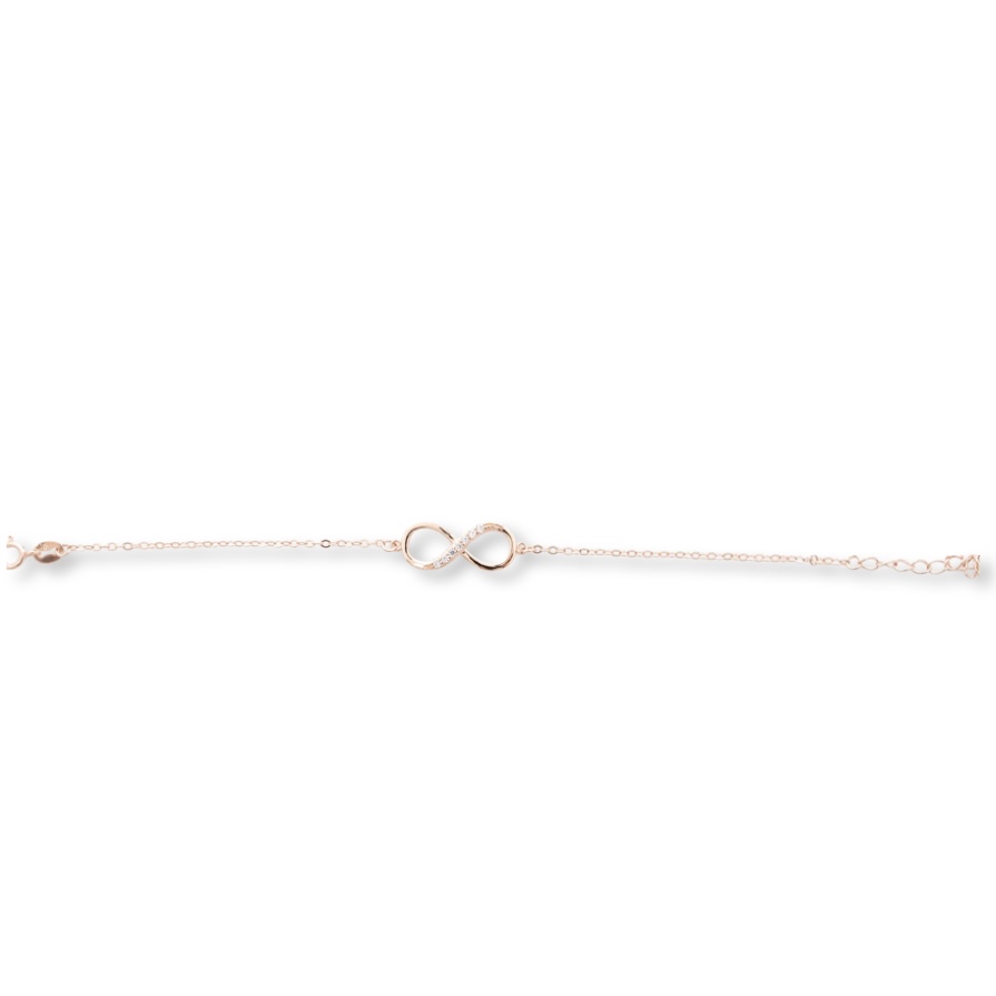 Rose Silver Infinity Bracelet