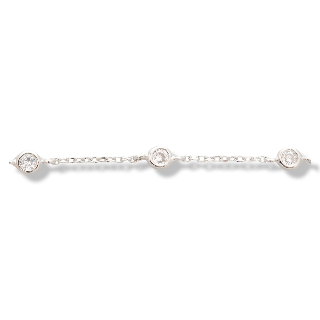 Silver Bracelet with Zirconia