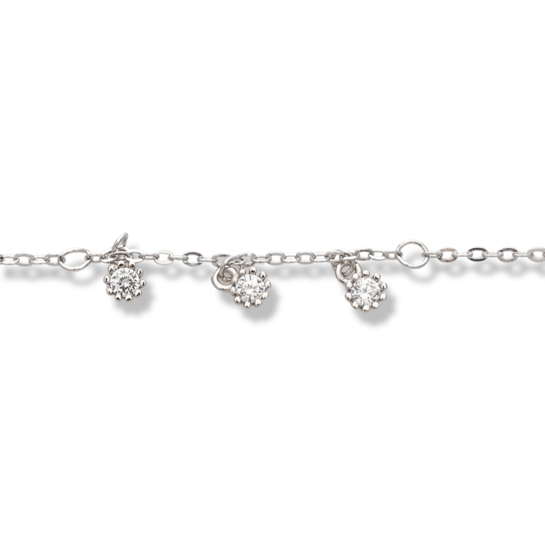 Silver Bracelet with Dancing Zircons