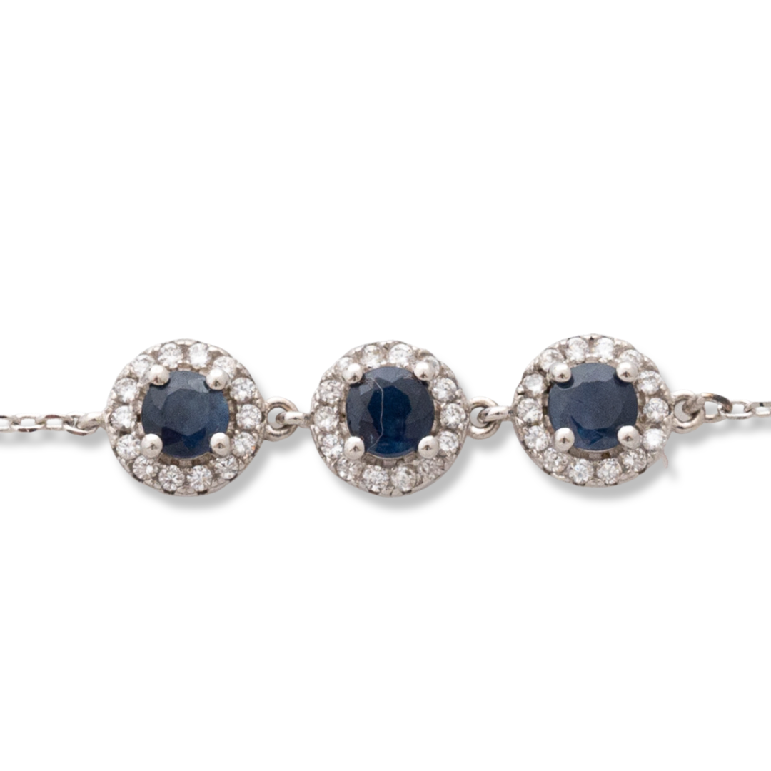 Silver Bracelet with Natural Sapphire