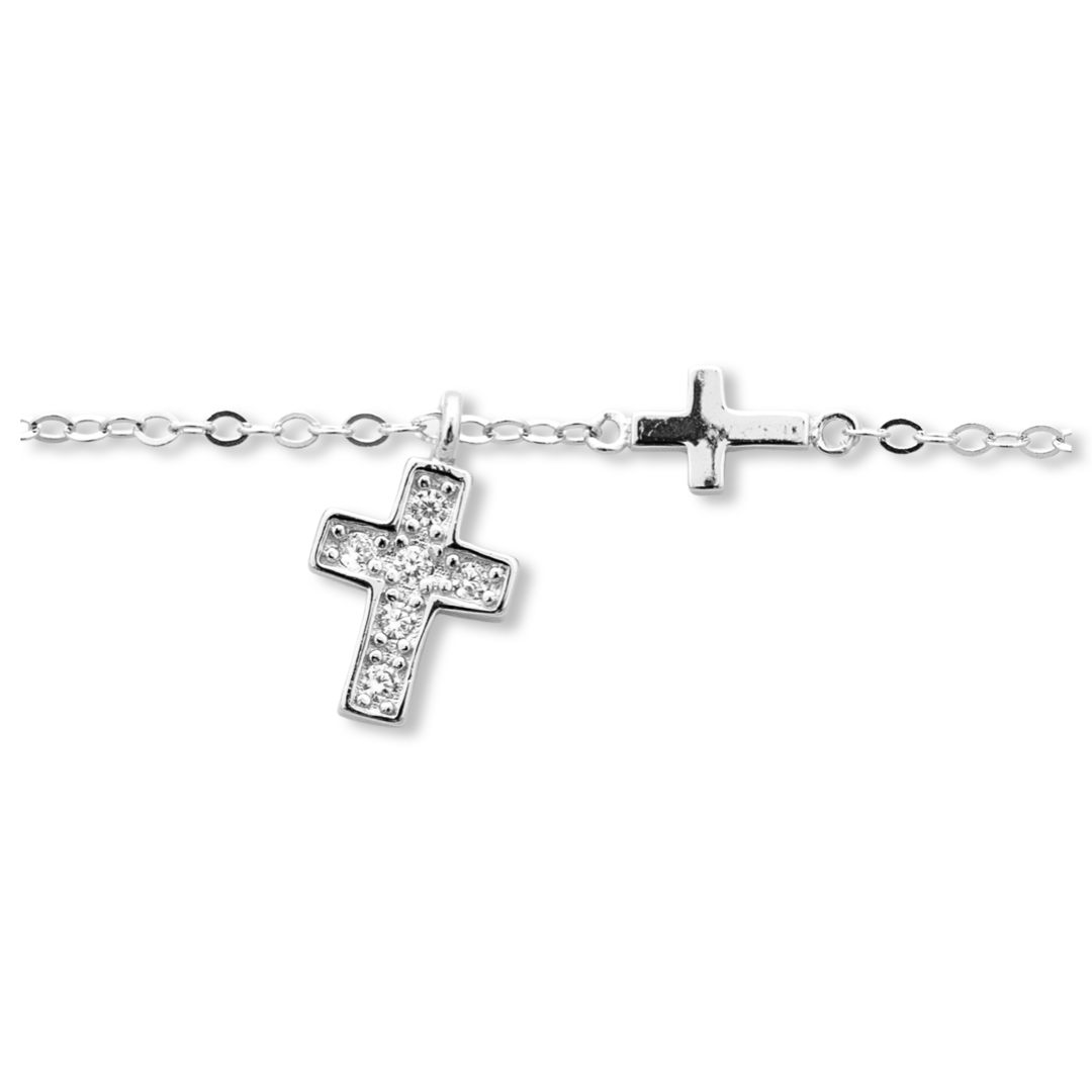 Silver Cross Bracelet