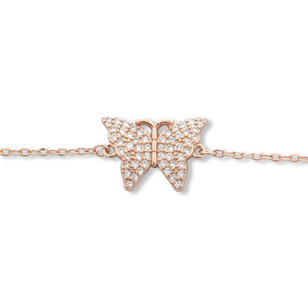 Rose Silver Butterfly Bracelet