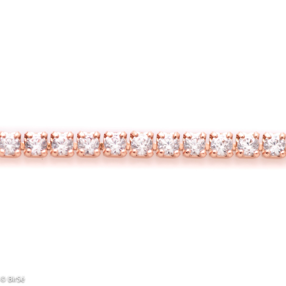 Rose Silver Tennis Bracelet with Zirconia