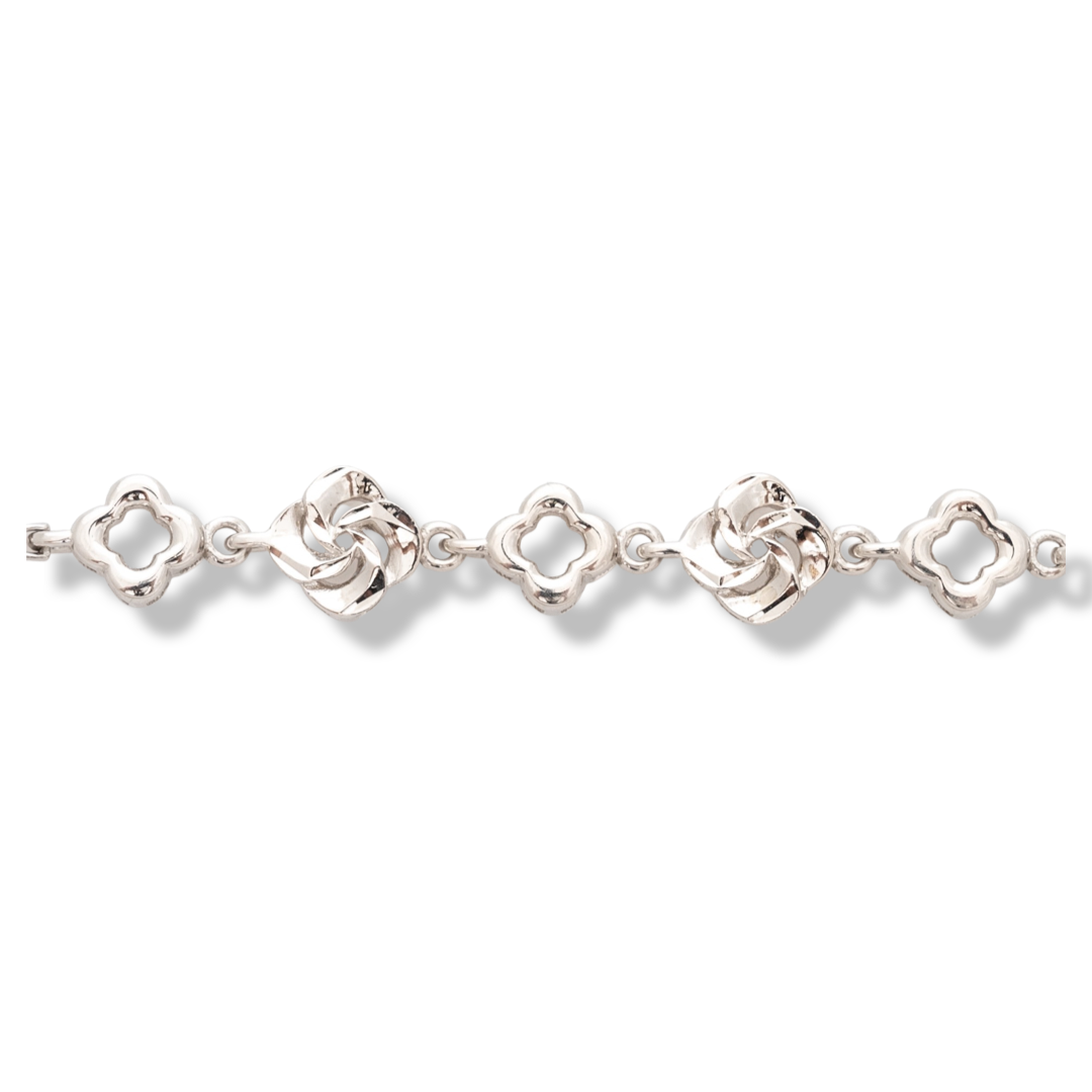 Silver Bracelet with Flowers 