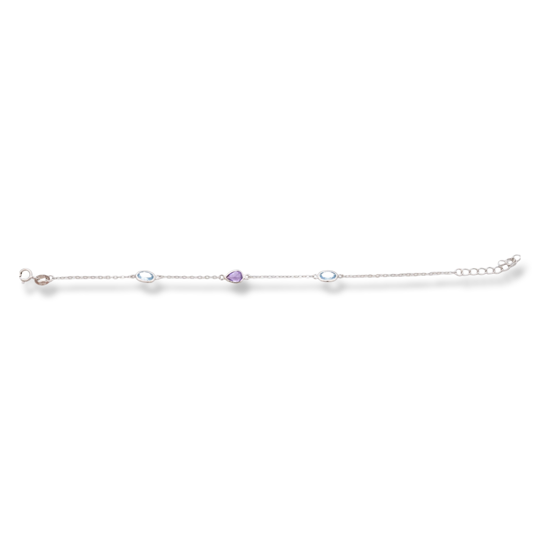 Silver Bracelet - Colored stones