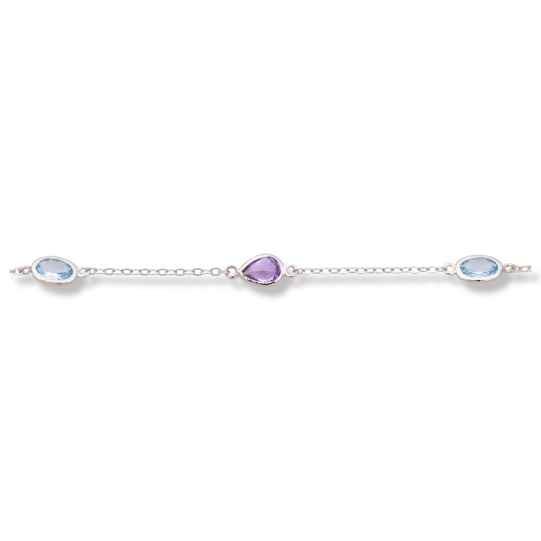 Silver Bracelet - Colored stones