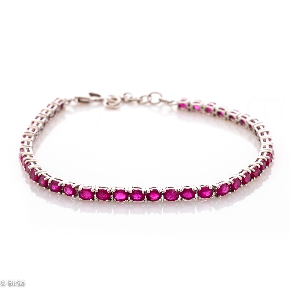 Silver Bracelet with Natural Ruby