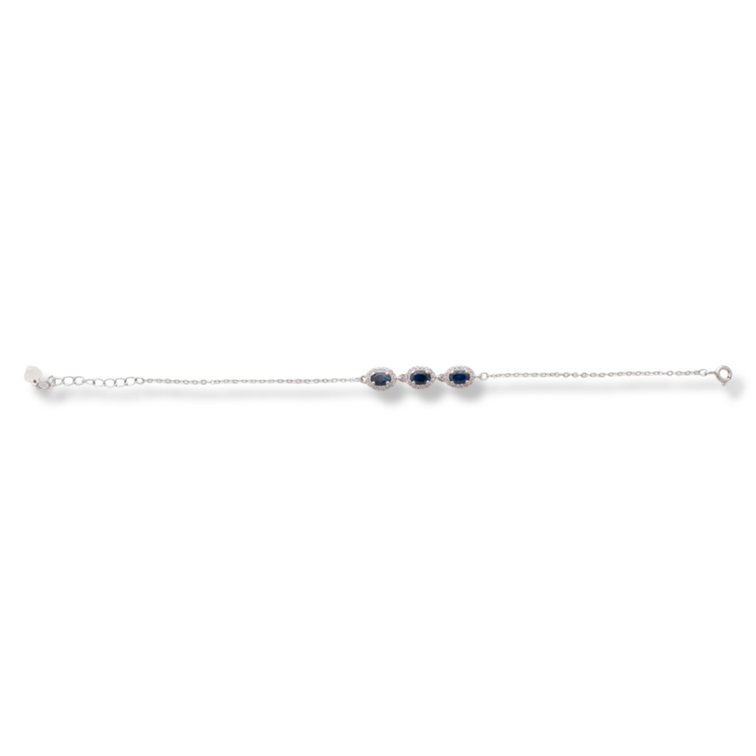 Silver Bracelet with Natural Sapphire