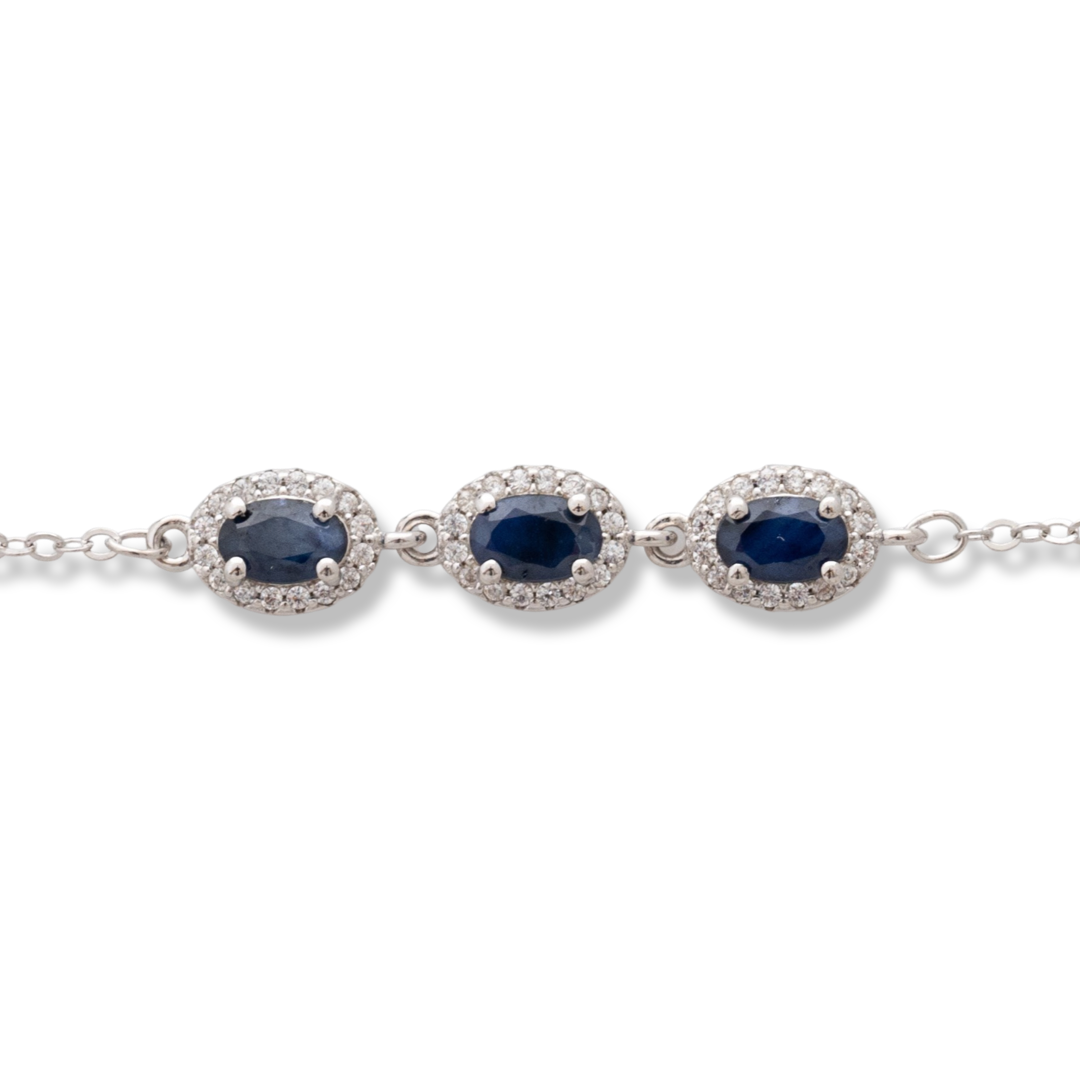 Silver Bracelet with Natural Sapphire