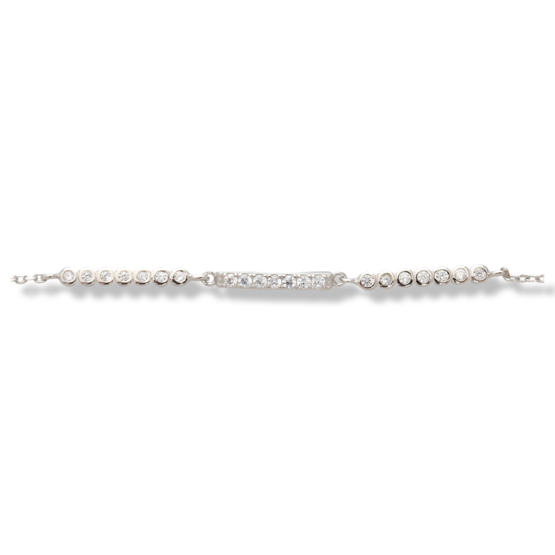 Captivating women's jewelry in soft silver with exquisite craftsmanship of three elements encrusted with sparkling zircons. The fine women's bracelet has an extension, for more convenience when adjusting the length. A new offer from BirSe for your special