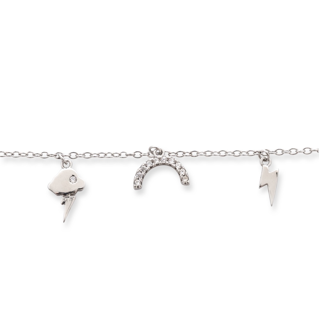 Silver Ankle Bracelet with Pendants