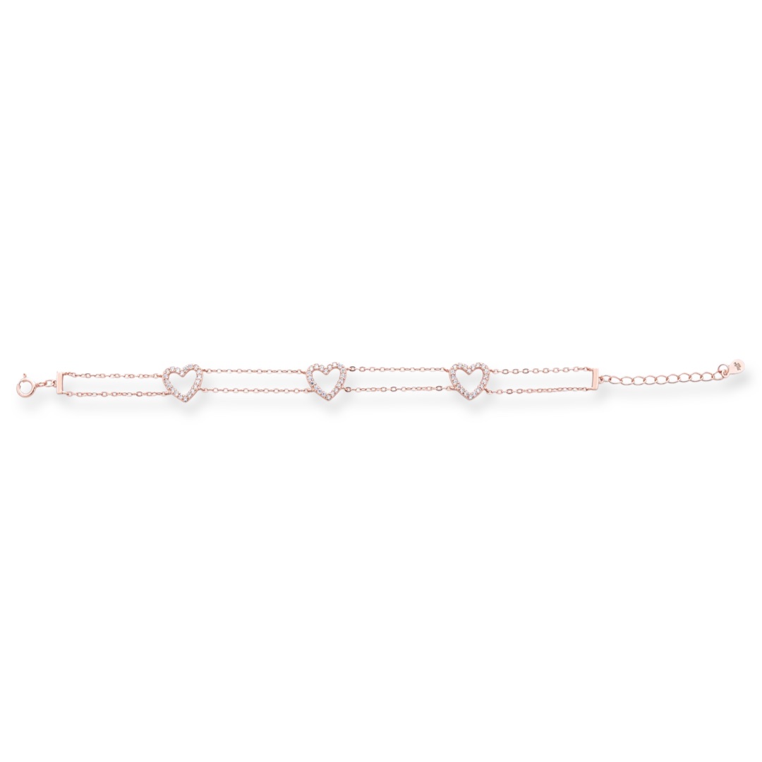 Rose Silver Heart Bracelet