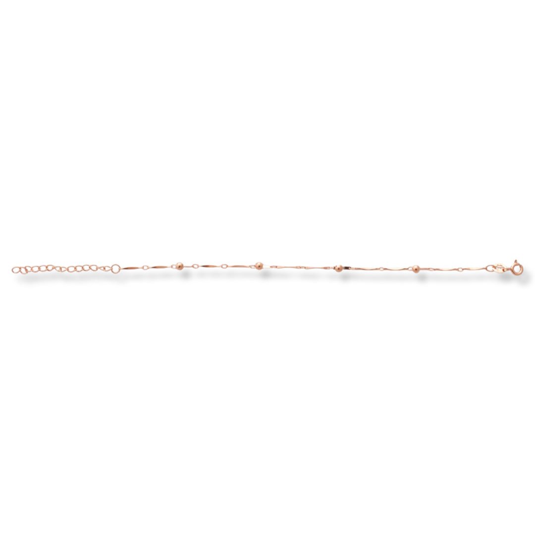 Elegant women's bracelet in soft pink silver, decorated with exquisite and subtle elements with beautiful fittings. The bracelet has an extension, for greater convenience when adjusting the length.